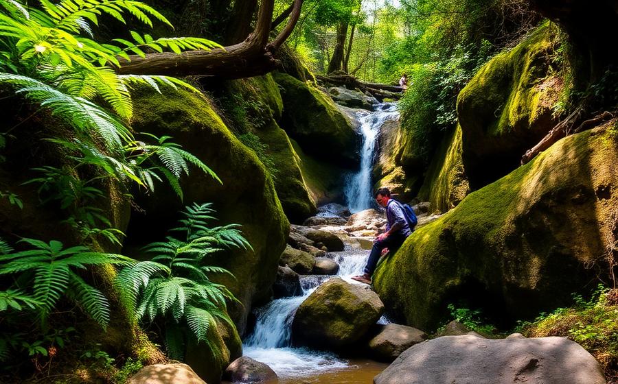 Jharipani Falls in Mussoorie — A peaceful forest trek down to a hidden cascade.