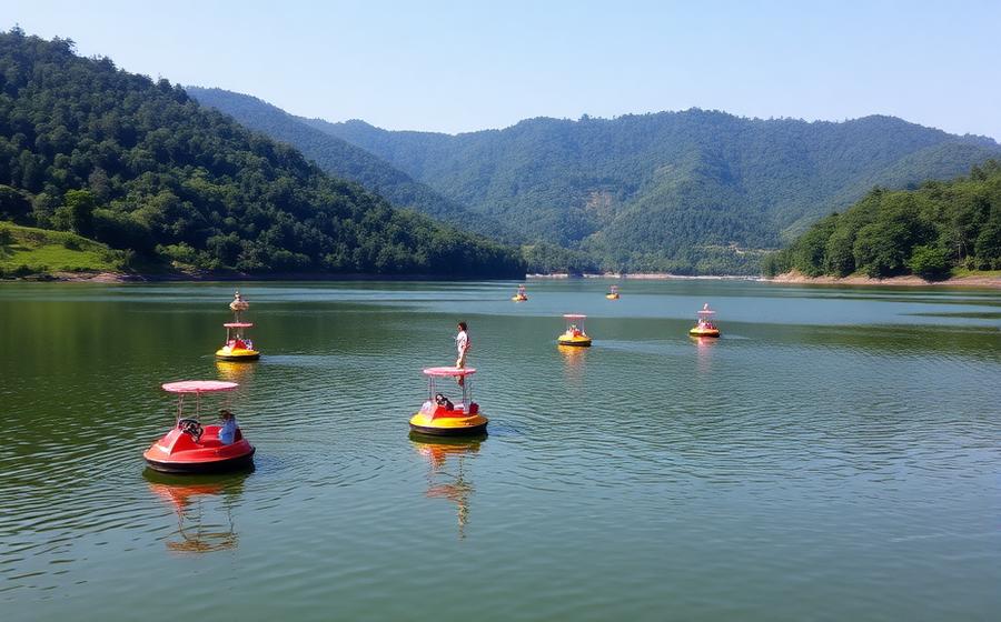 Mussoorie Lake in Mussoorie — Pedal boating on a quiet man-made lake on the Dehradun road.